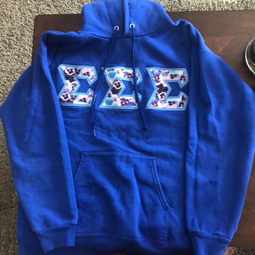 Tri Sigma Hooded Sweatshirt Letters